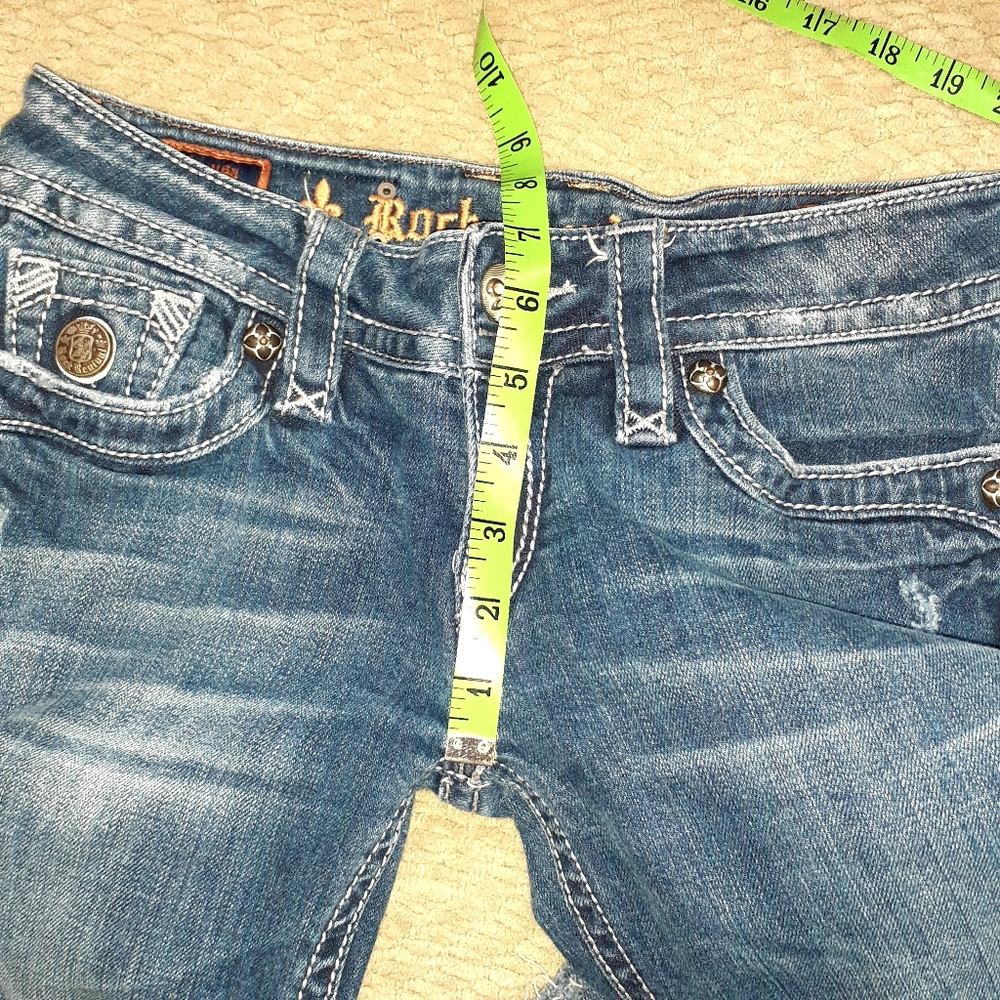 ROCK REVIVAL TORI WOMEN'S SIZE 28 DISTRESSED FADED BLUE LOGO DESIGNER - Picture 14 of 16